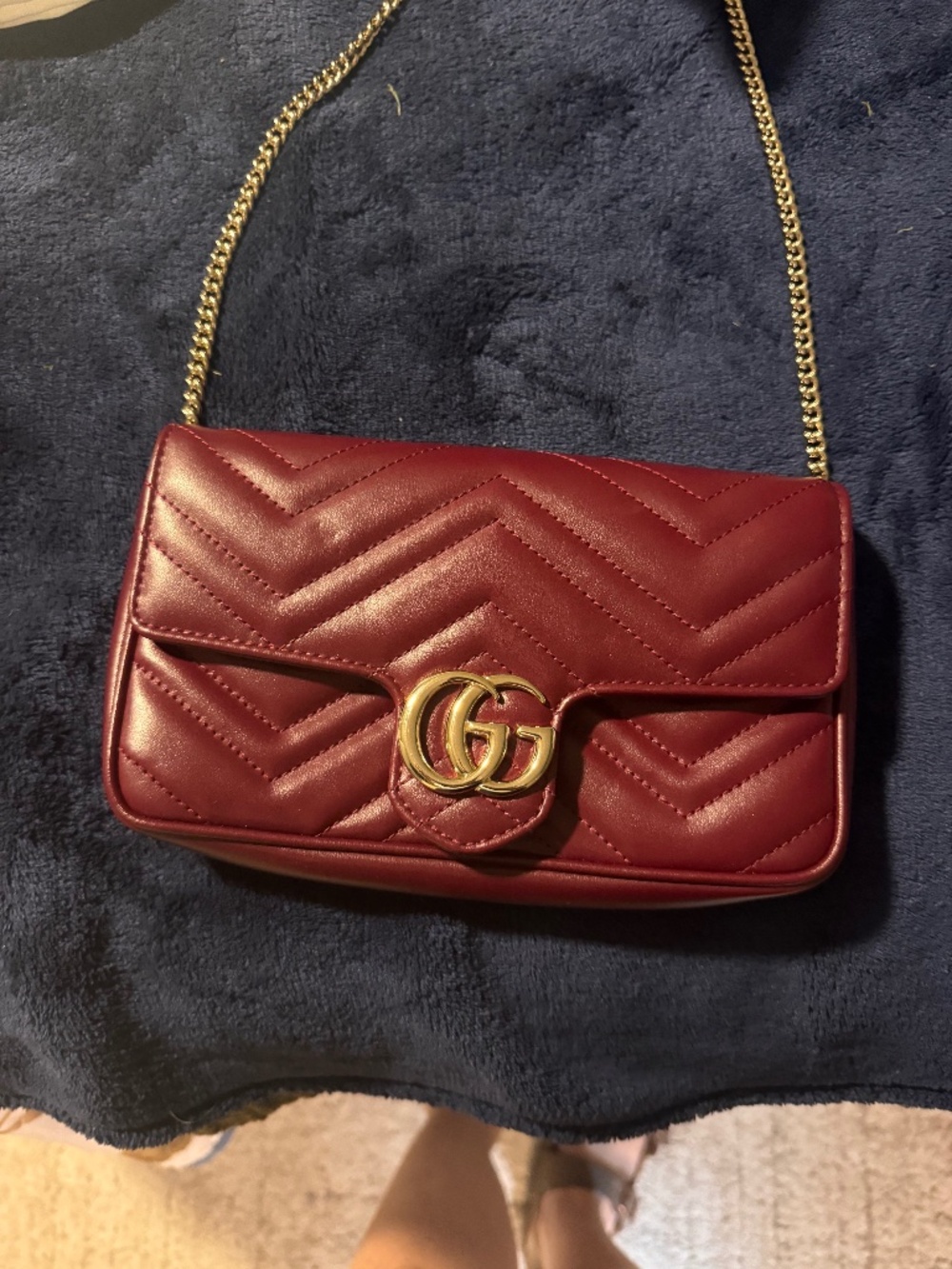 Gucci GG Marmont Matelassé Shoulder Bag – Burgundy/Deep Red – Excellent Conditio